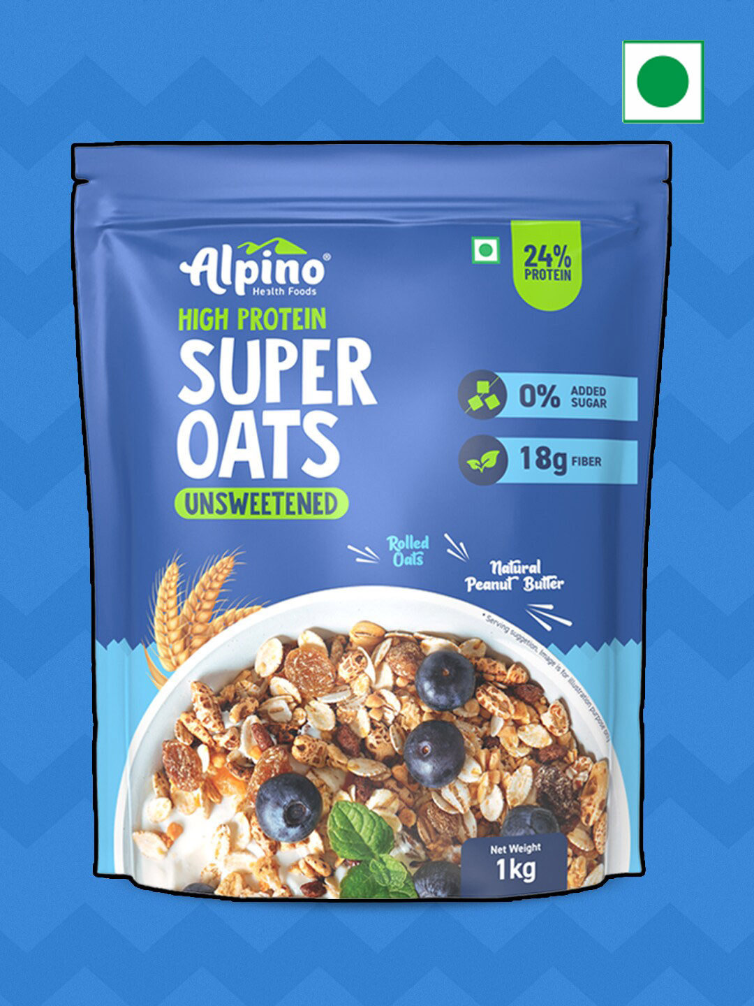

Alpino High Protein Super Oats Unsweetened 1 Kg, Blue