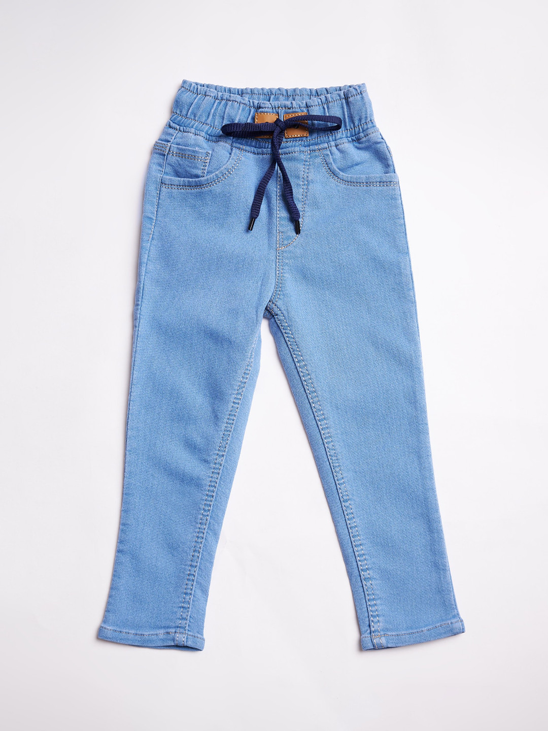 

A-Okay Boys High-Rise Light Shade Clean Look Stretchable Jeans, Blue