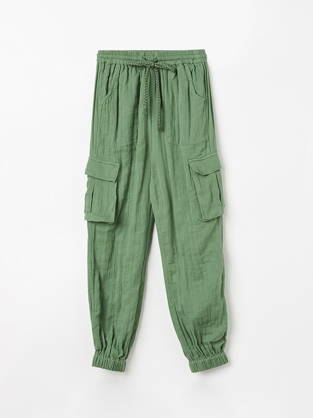

Fame Forever by Lifestyle Girls Pure Cotton Mid-Rise Joggers, Green