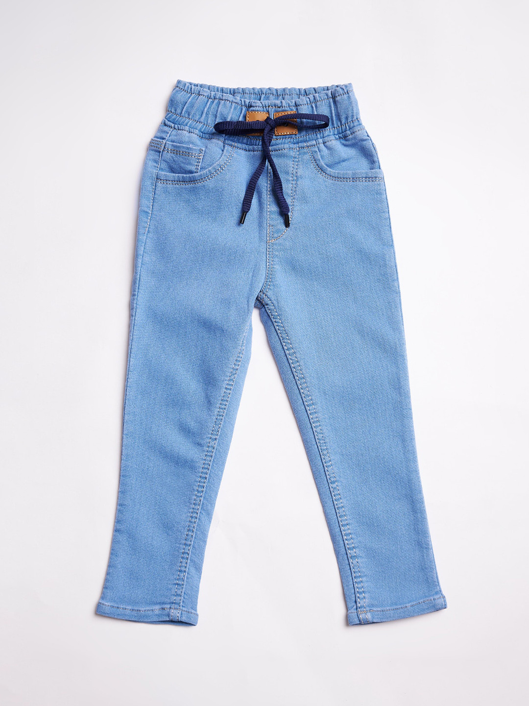 

A-Okay Boys High-Rise Stretchable Jeans, Turquoise blue
