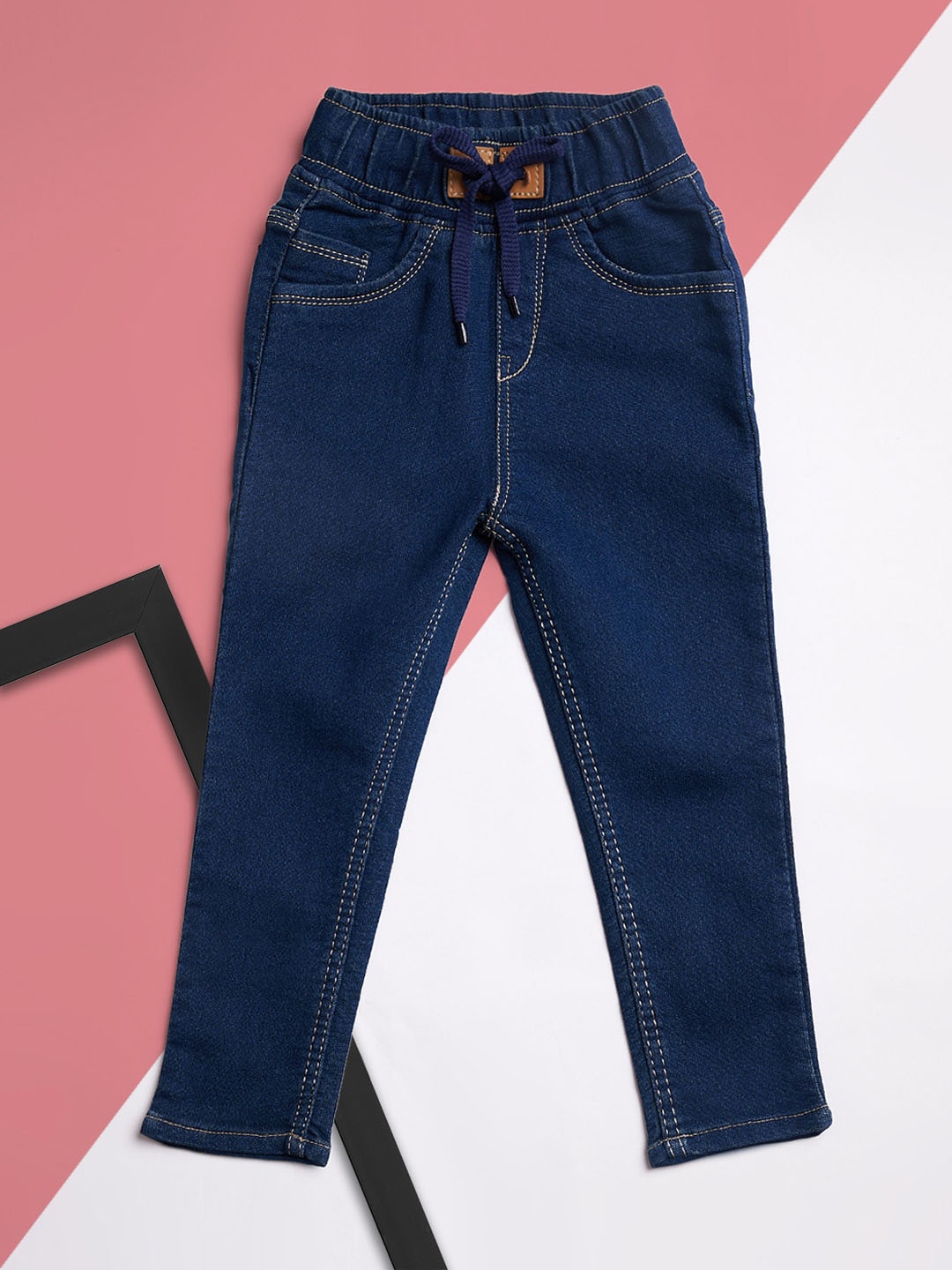 

A-Okay Boys Slim Fit High-Rise Acid Wash Stretchable Jeans, Blue