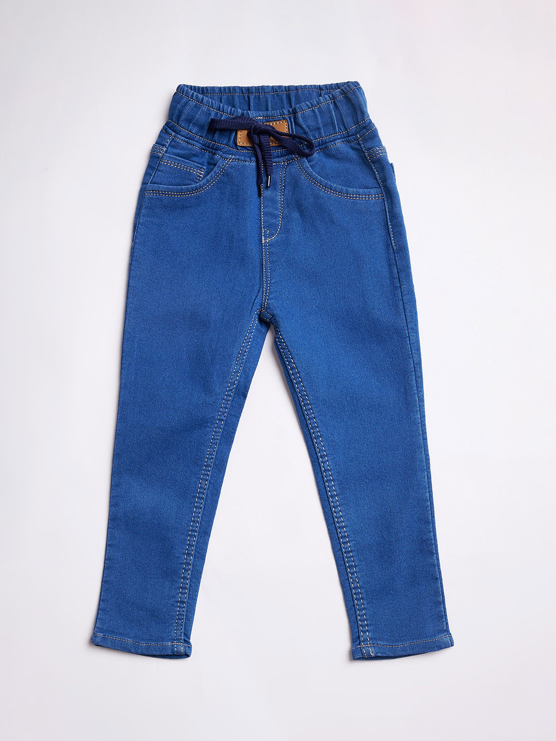 

A-Okay Boys High-Rise Dark Shade Clean Look Stretchable Jeans, Blue