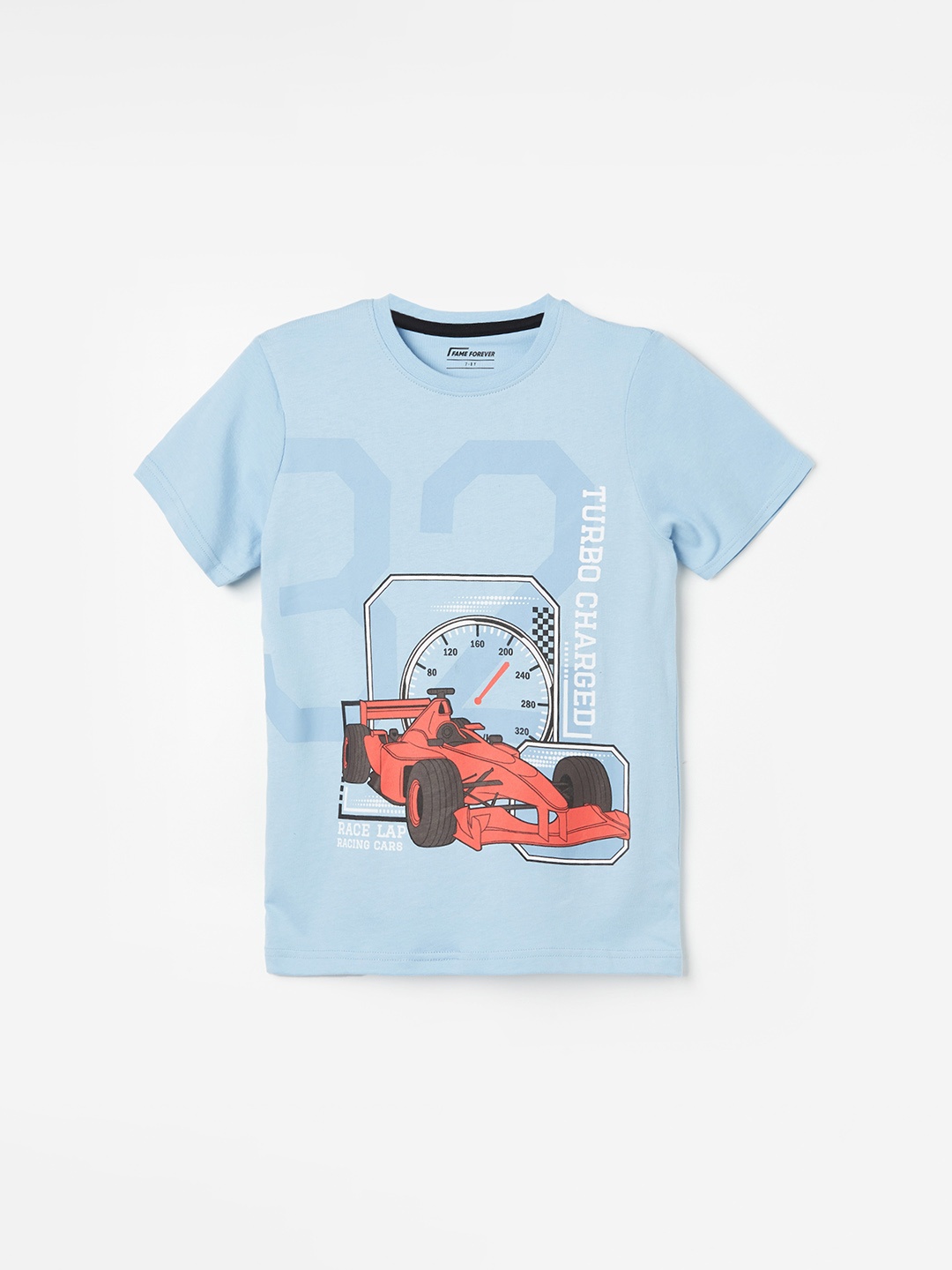 

Fame Forever by Lifestyle Boys Graphic Printed Pure Cotton T-Shirt, Blue