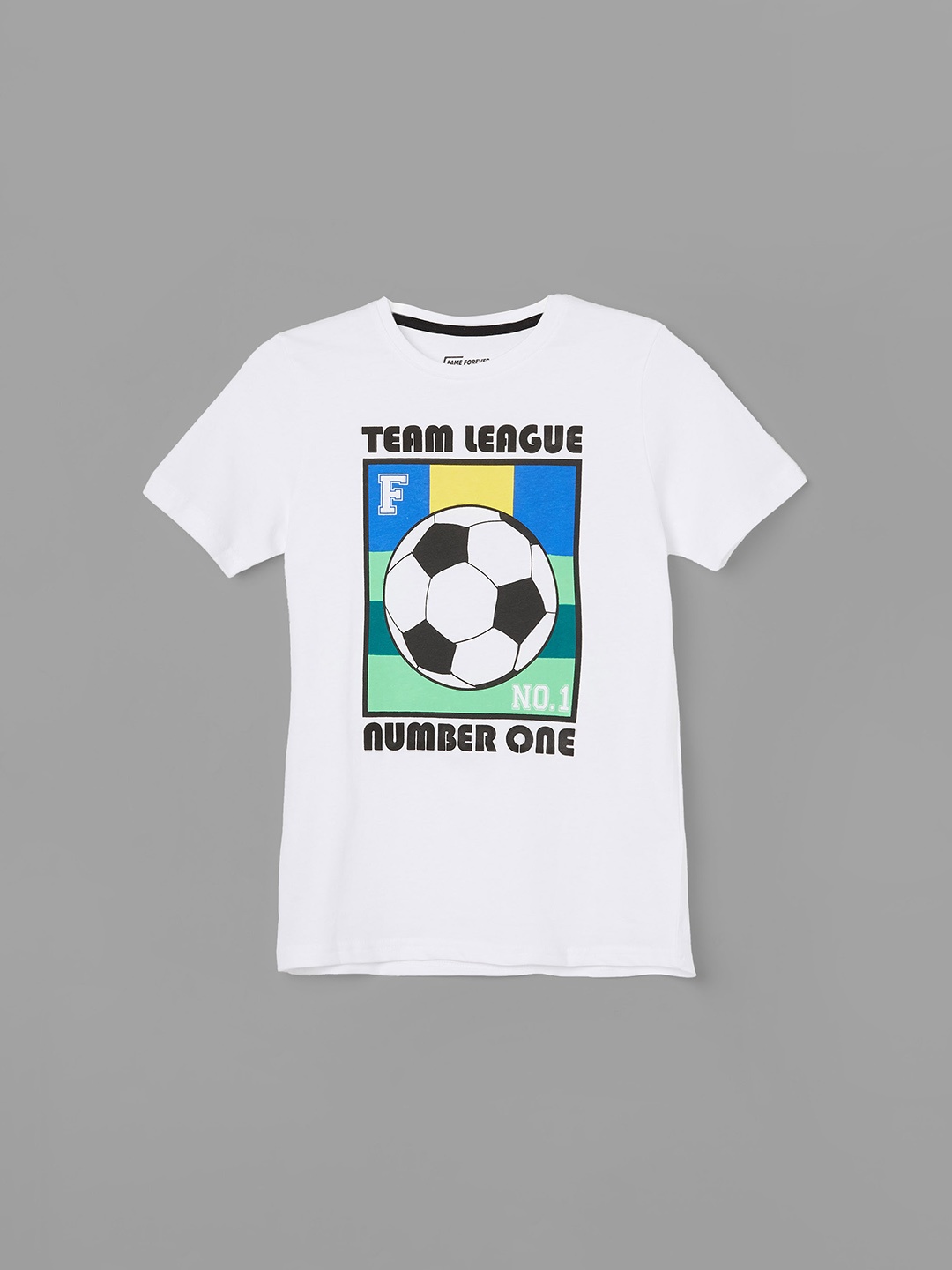 Fame Forever by Lifestyle Boys Graphic Printed Pure Cotton T-Shirt, White
