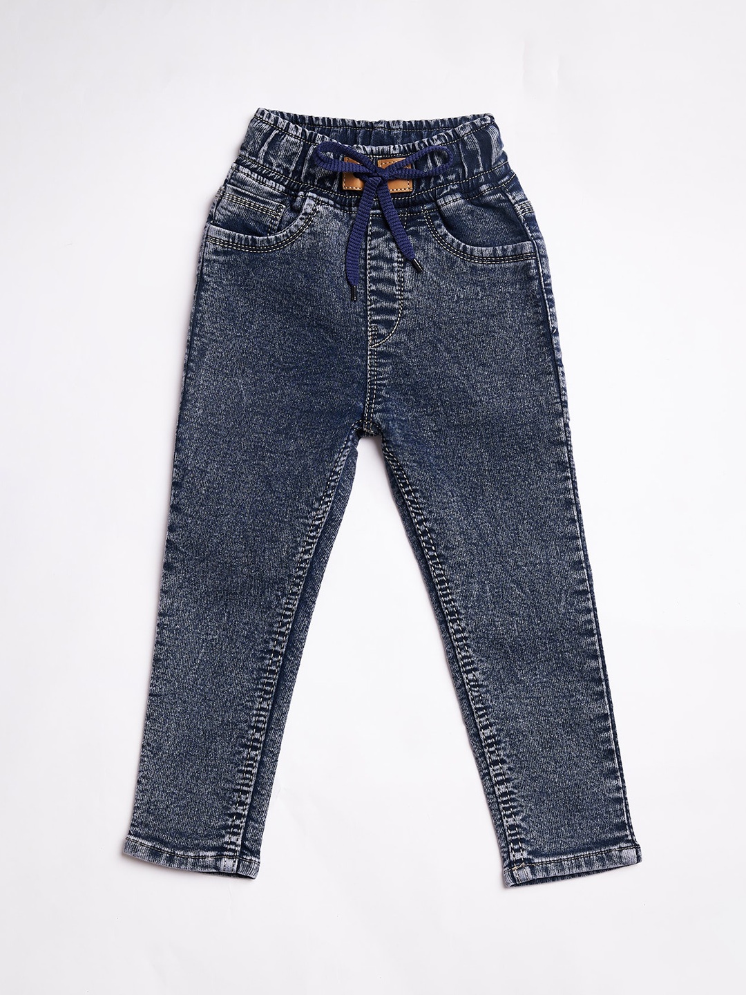 

A-Okay Kids Slim Fit Heavy Fade Stretchable Jeans, Navy blue