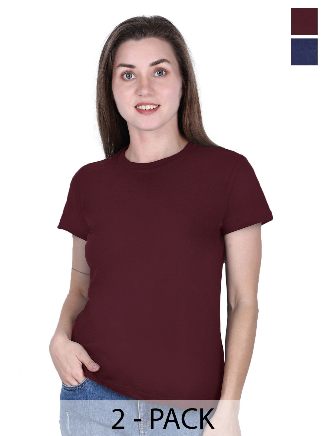 

DADNI FASHION Women Indigo Pockets T-shirt, Multi