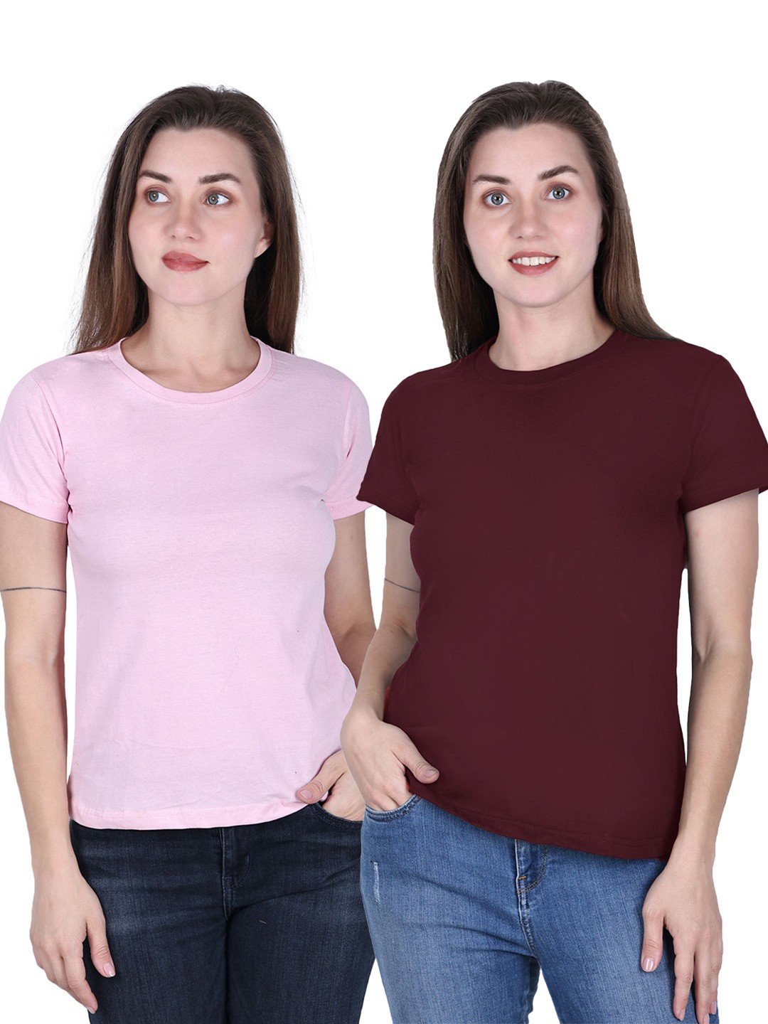 

DADNI FASHION Women V-Neck Pockets T-shirt, Multi