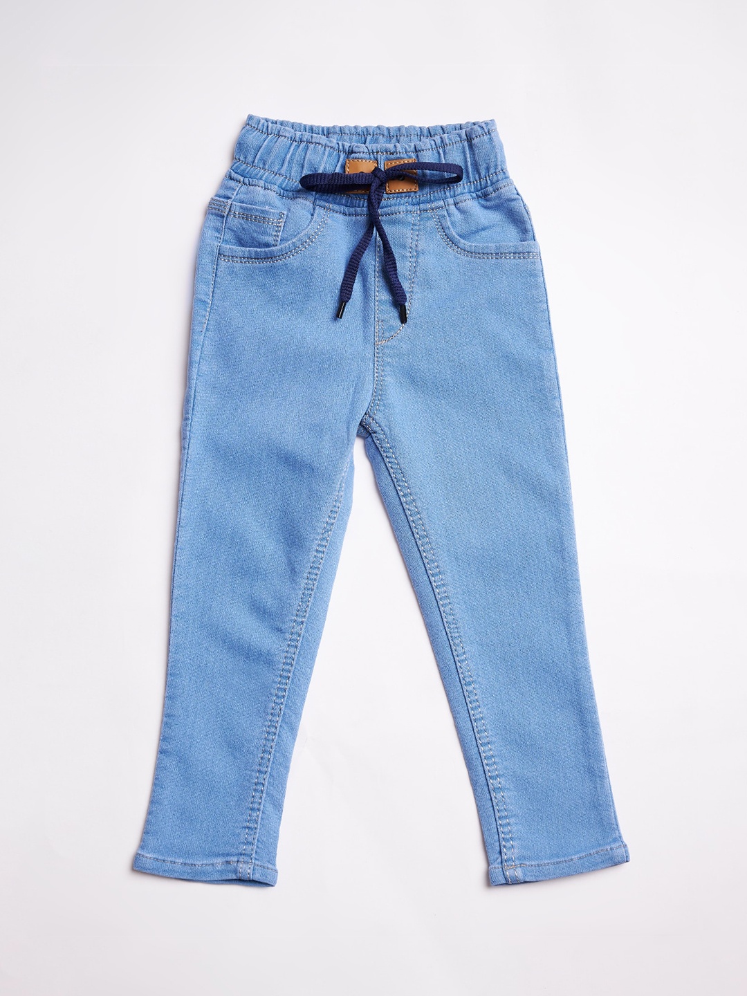 

A-Okay Kids High-Rise Light Shade Clean Look Stretchable Jeans, Blue