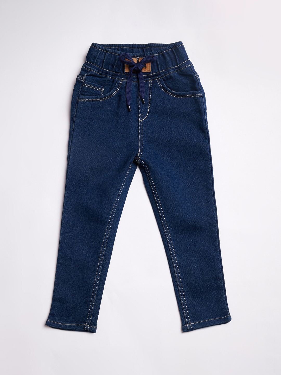 

A-Okay Kids Jogger High-Rise Clean Look Stretchable Jeans, Blue
