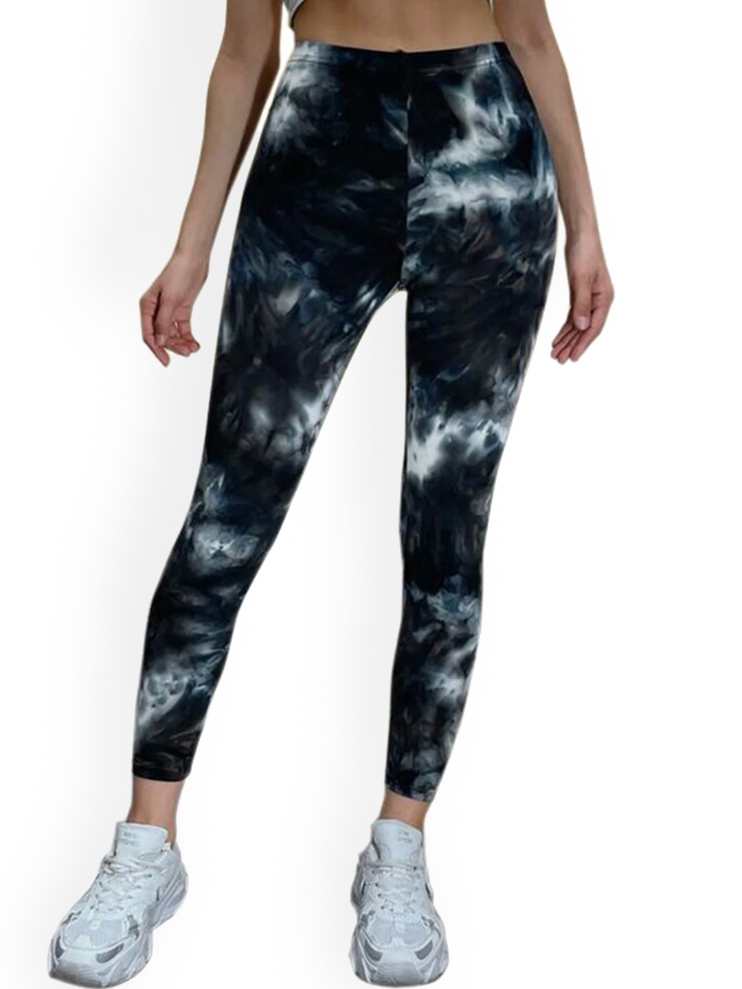 

Fawn Fashion Girls Tie & Dye Printed Ankle-Length Leggings, Black