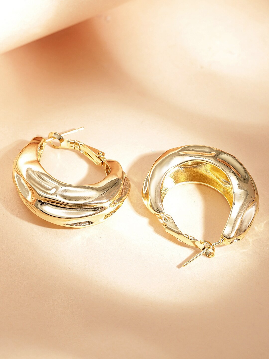 

Rubans Voguish 18k Gold plated Tarnish free water proof Dreamy desire golden Hoop Earrings