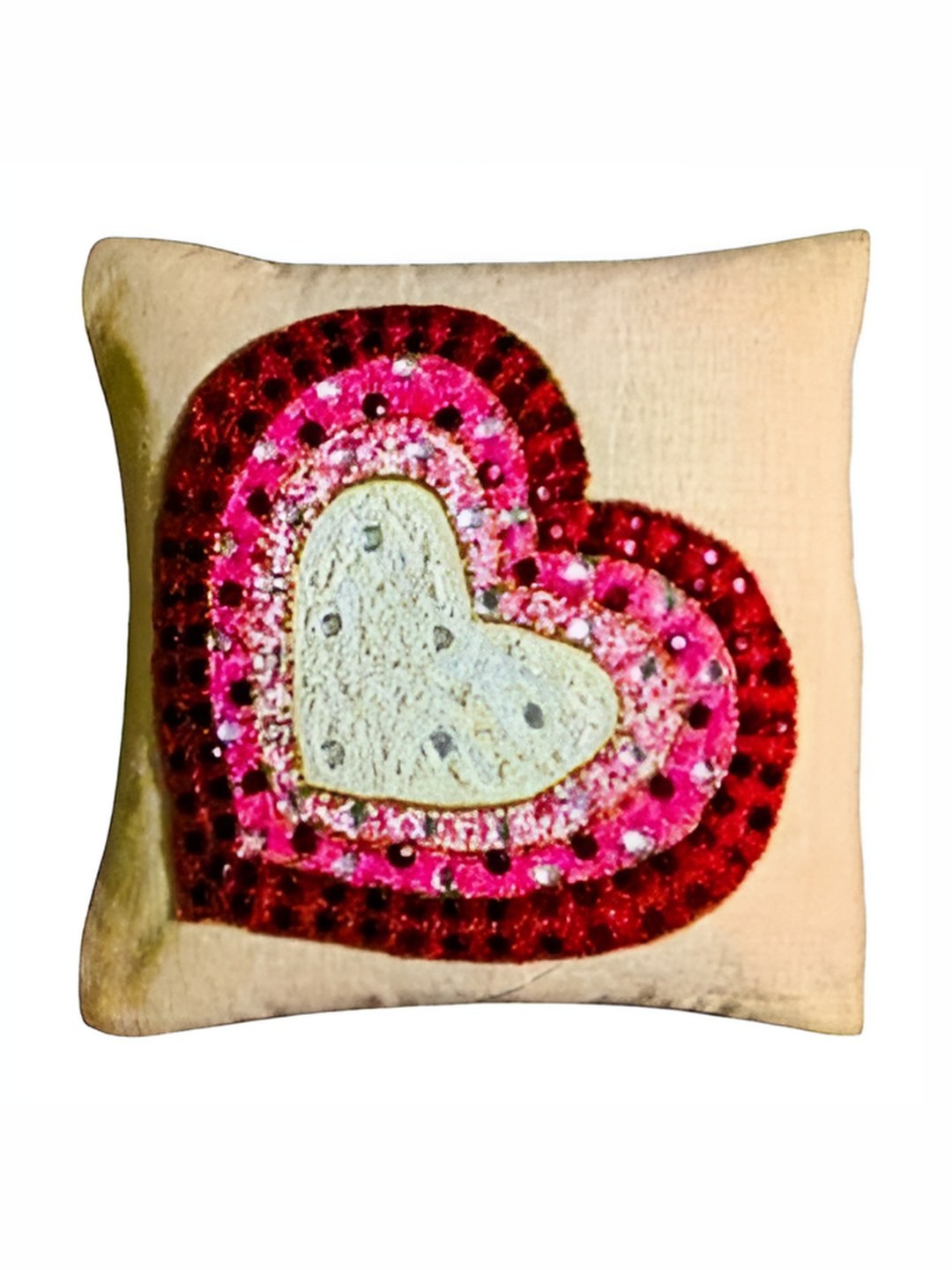 

PURINA'S Beige & Pink Embroidered Square Cushion Covers