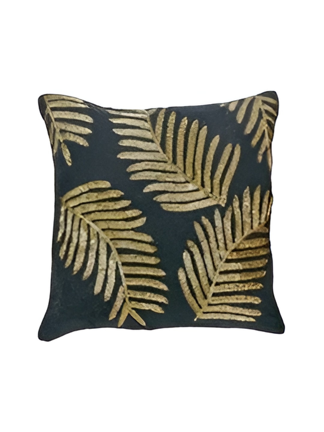 

PURINA'S Black & Gold-Toned Abstract Square Cushion Covers