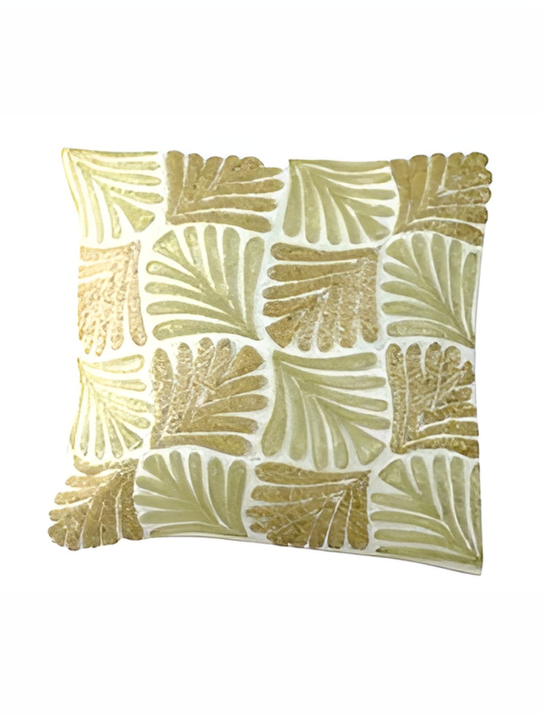 

PURINA'S White & Gold-Toned Floral Printed Square Cushion Covers