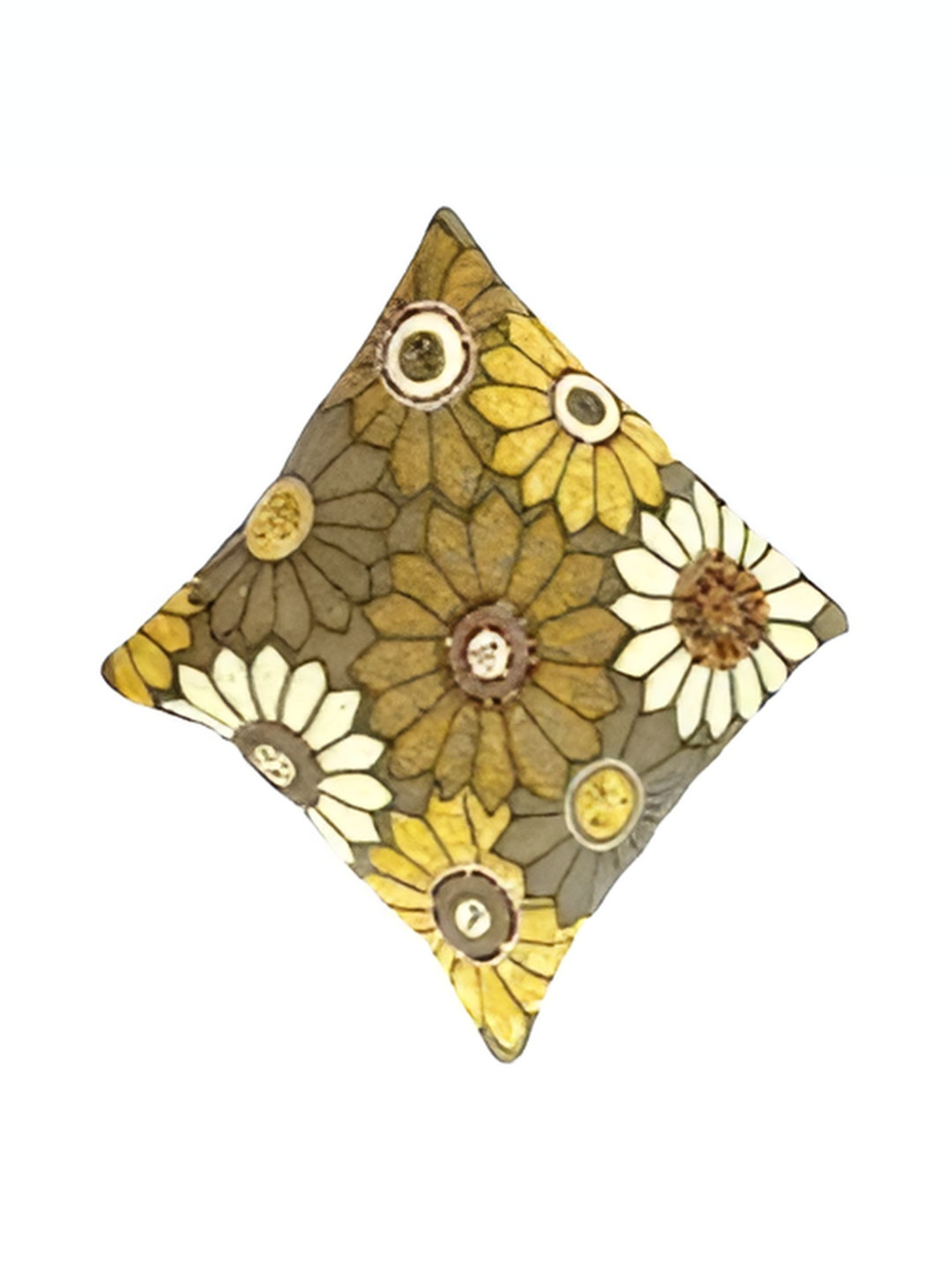 

PURINA'S Brown & White Floral Embroidered Square Cushion Covers, Green