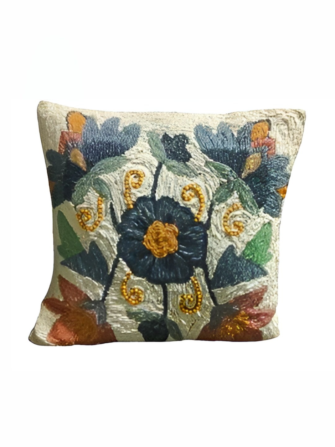 

PURINA'S White & Blue Embellished Square Cushion Covers