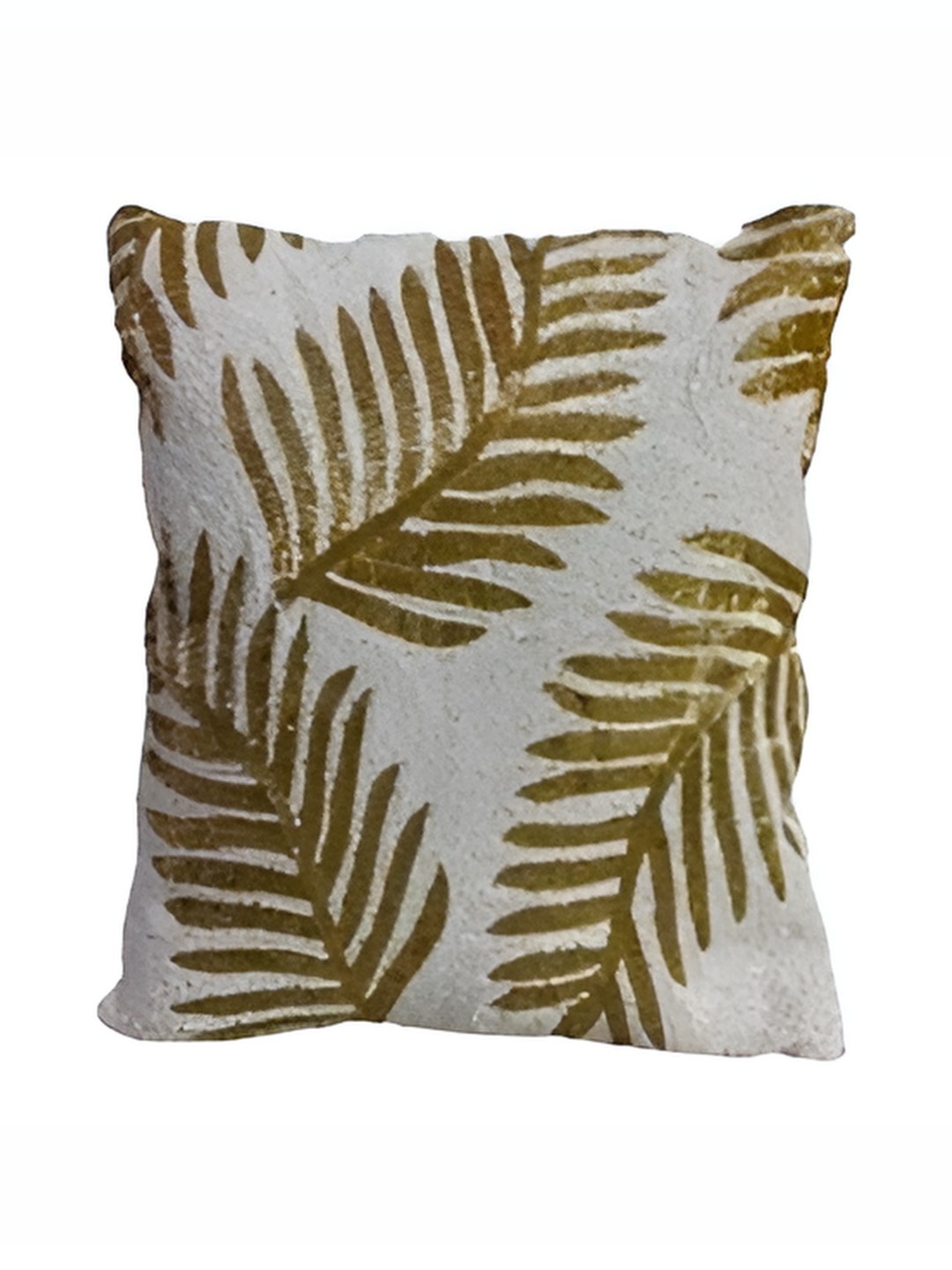 

PURINA'S White & Beige Embroidered Square Cushion Cover