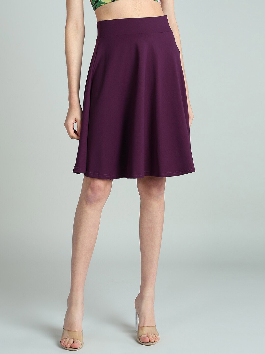 

BAESD Above Knee Length Flared Skirt, Purple