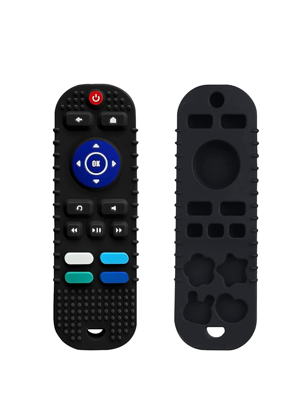 YOUSTYLO Infants Silicone Remote Teether, Black