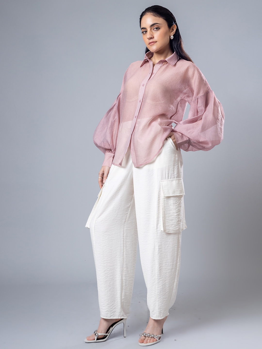 

H&M Regular Collar Full Sleeve Shirt, Rose