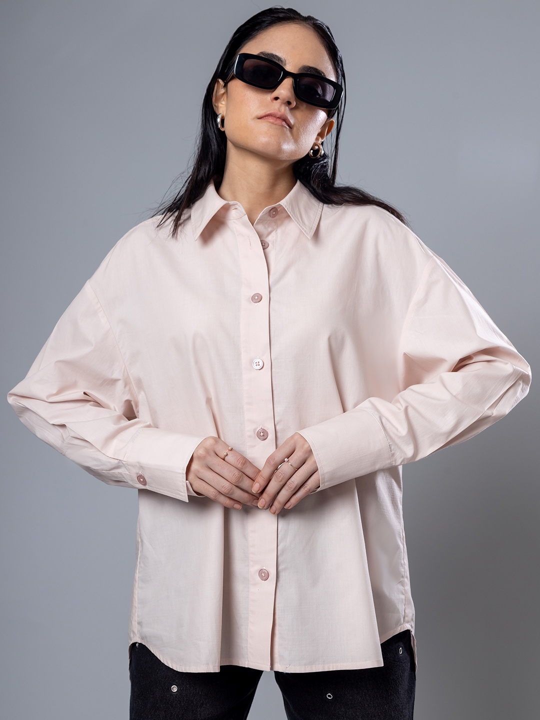 H&M Full Sleeve Back Wrap Detail Shirt, Pink