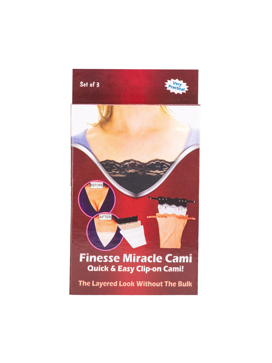 

Finesse Miracle Cami Pack Of 3 Clip-On Mock Camisoles, White