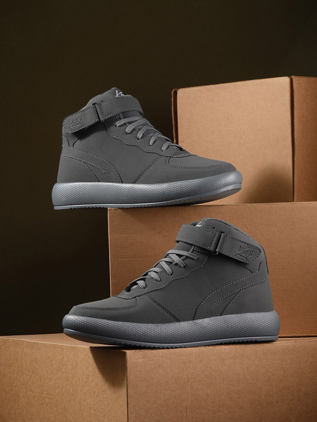 

knoos Men High-Top Water Repellent Upper Mesh Sneakers, Grey