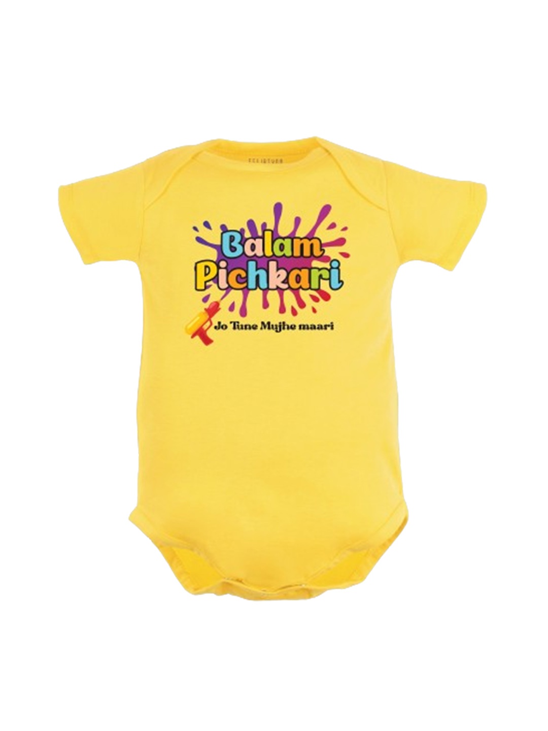 FFLIRTYGO Infants Printed Pure Cotton Rompers, Yellow