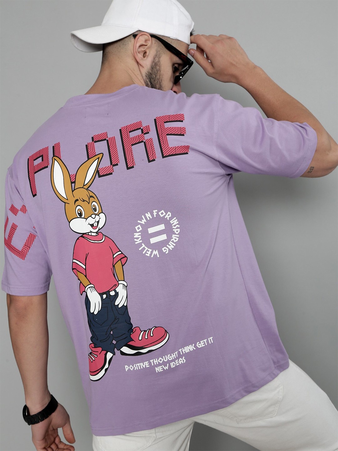 

Maniac Graphic Printed Cotton Slim Fit T-shirt, Lavender