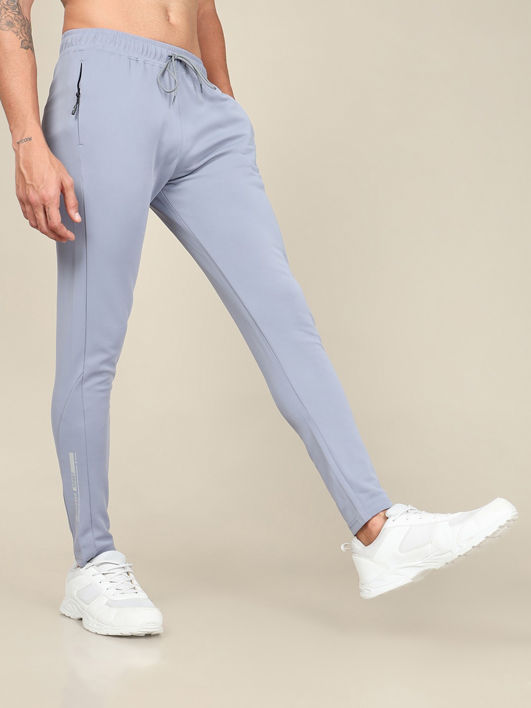 

Technosport Men Mid-Rise Slim-Fit Anti-Microbial & Rapid-Dry Active Track Pants, Blue