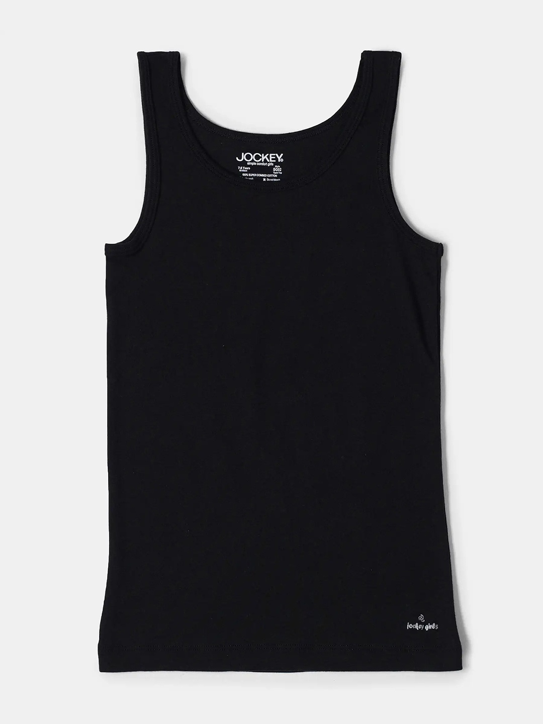 

Jockey Girls Super Combed Cotton Rib Solid Inner Tank Top-SG01, Black