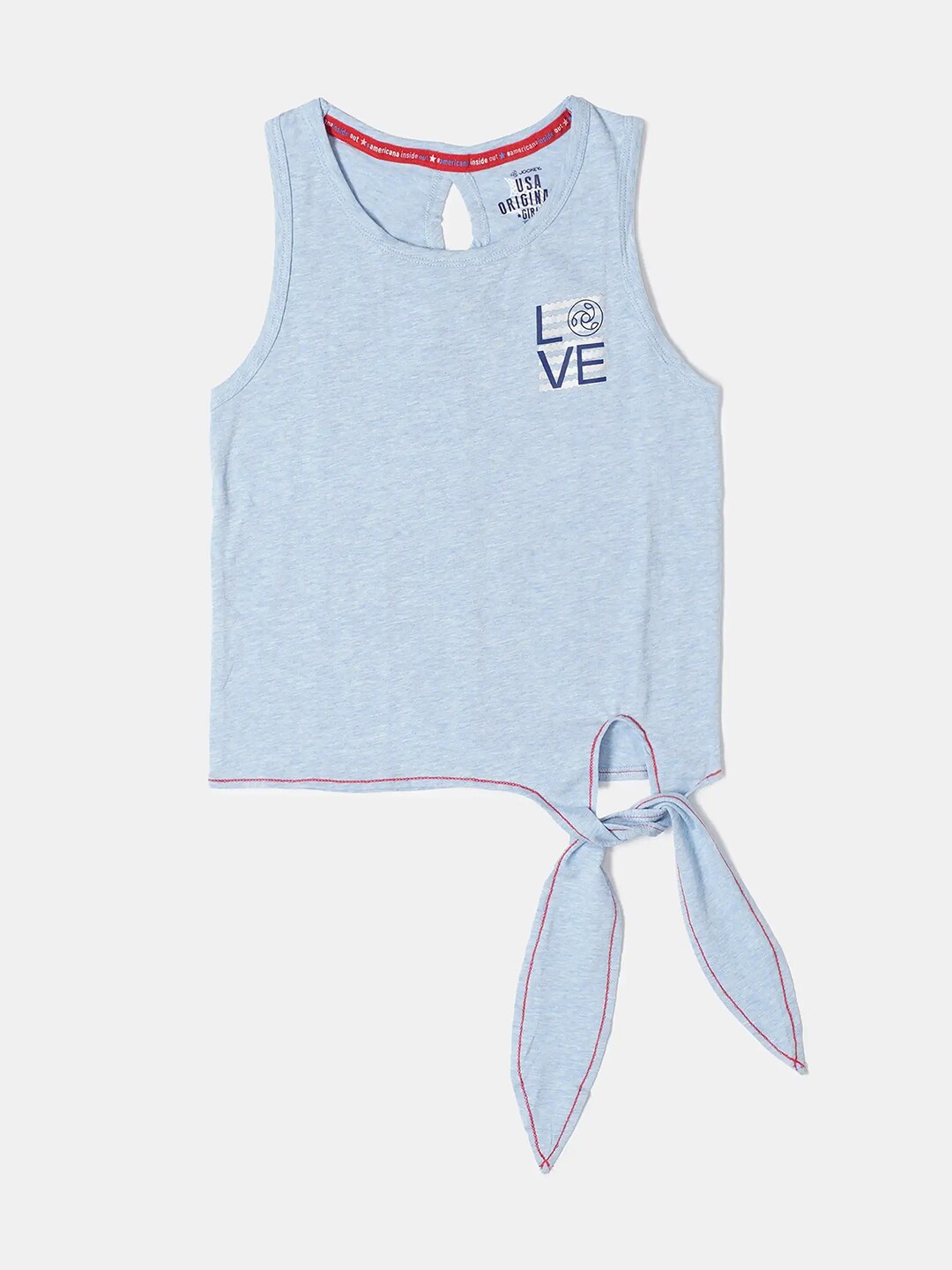 

Jockey Girls Super Combed Cotton Printed Round Neck Sleeveless Tank Top-UG06, Blue