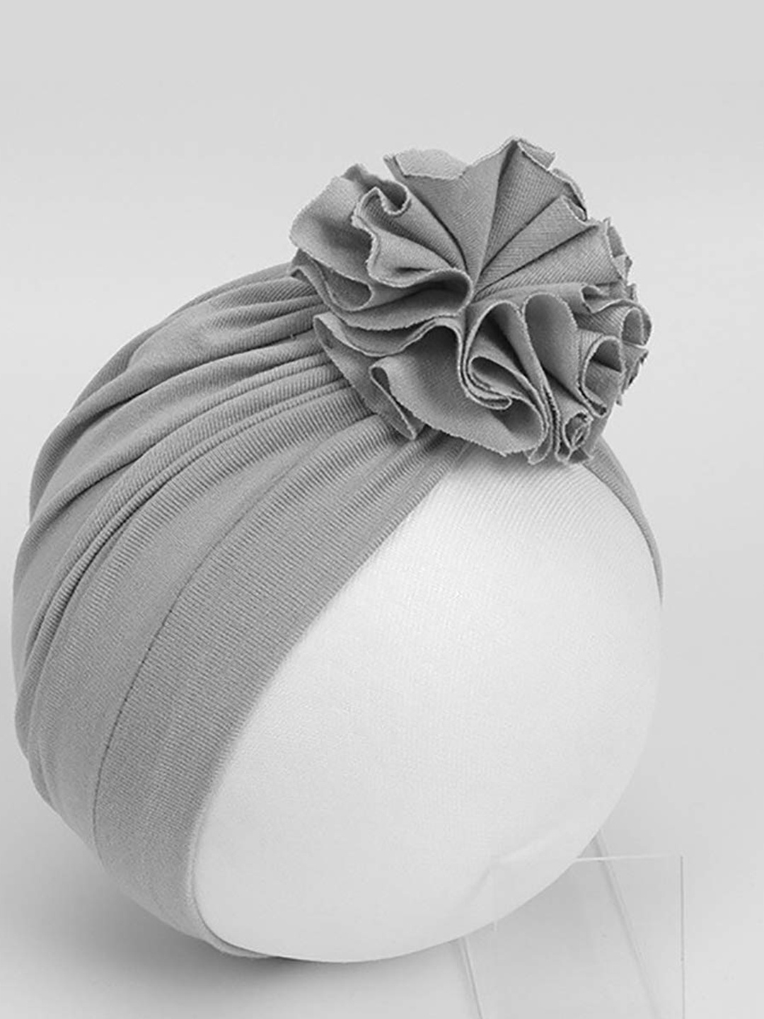 

SYGA Kids Floral Turban Beanie Cap, Grey