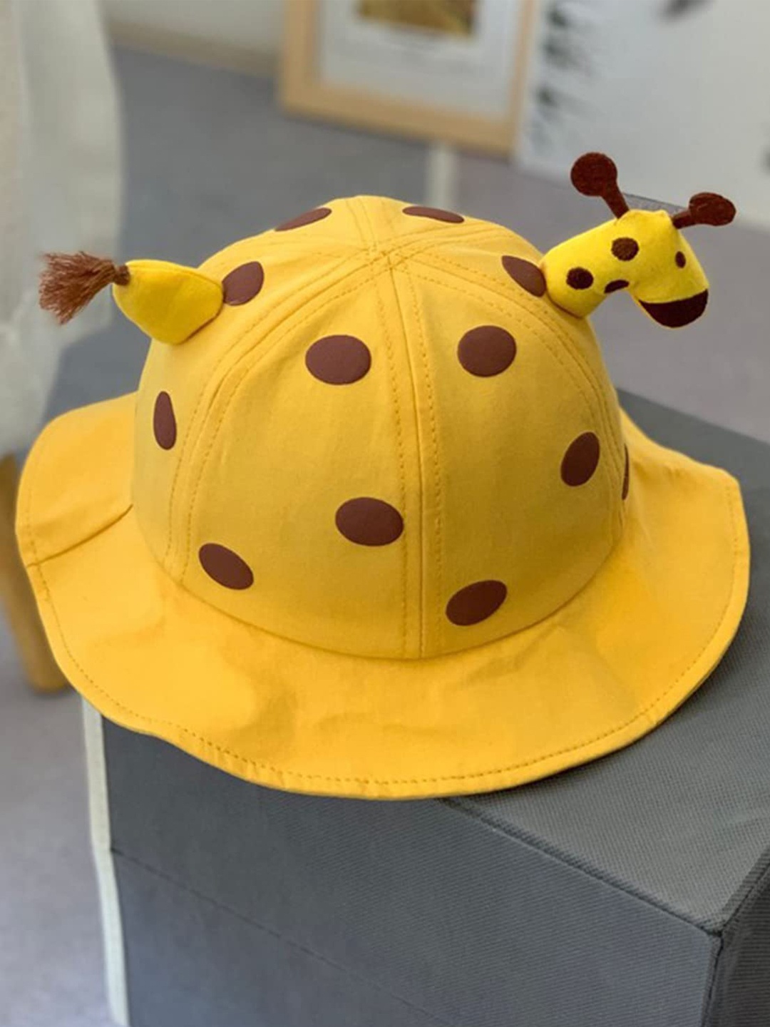 

SYGA Kids Self Design Cotton Bucket Sun Hat, Yellow