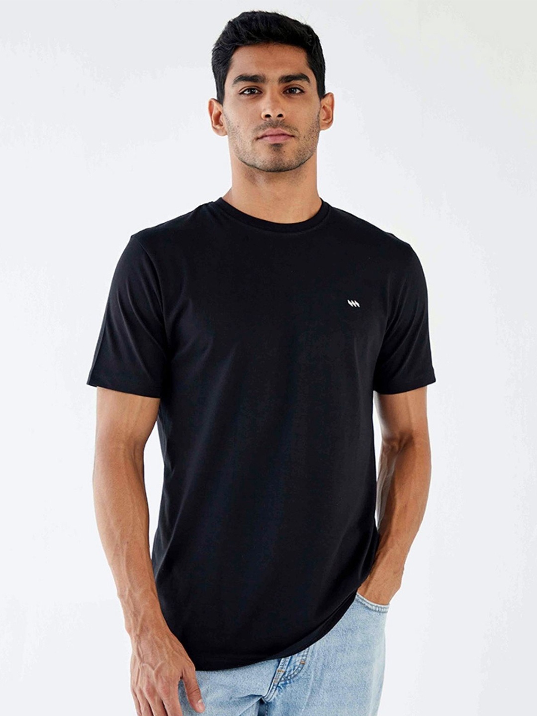 

MODERN CREW Pure Cotton T-shirt, Black