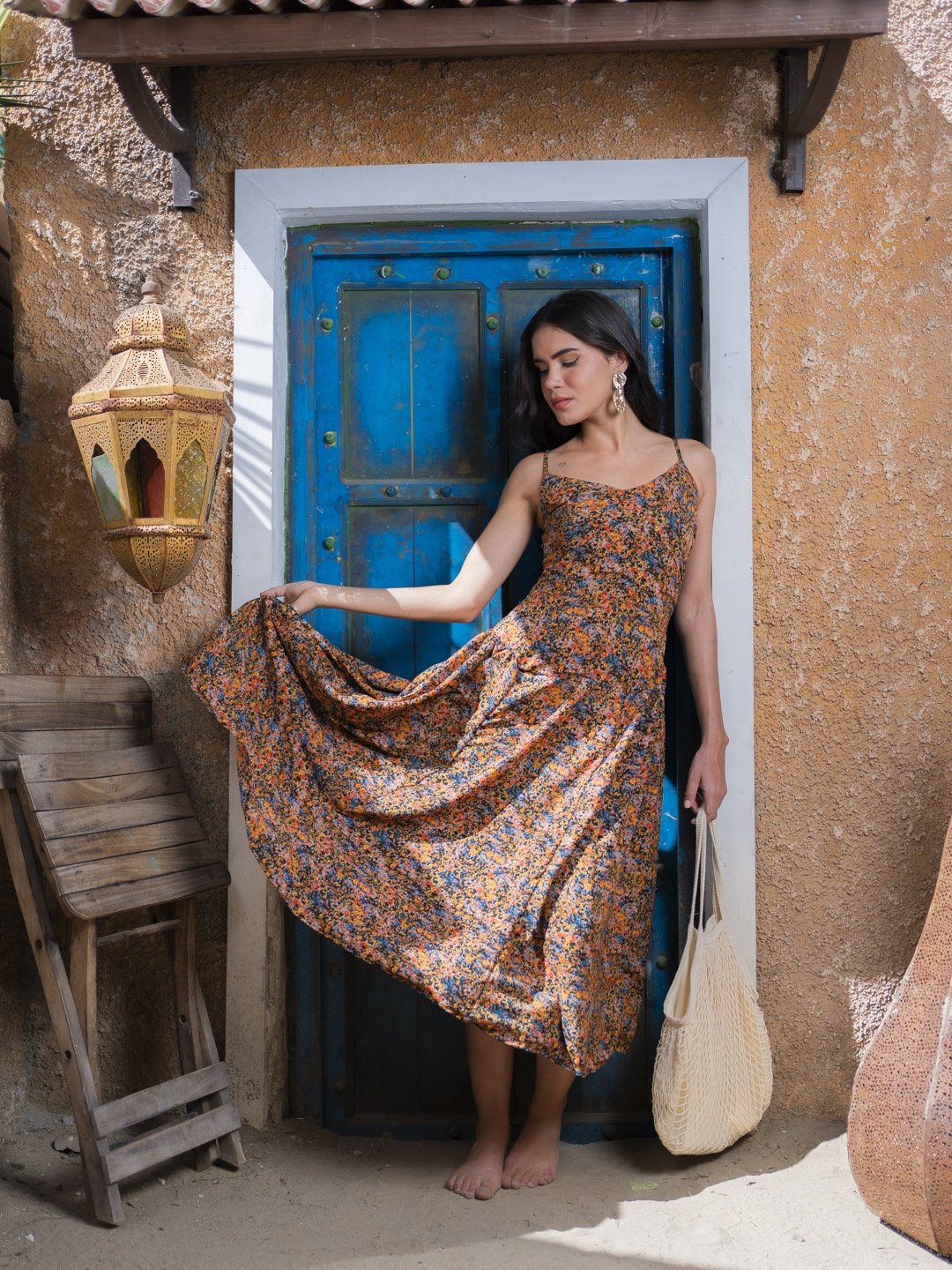 

Stylecast X Hersheinbox Floral Print Georgette Fit & Flare Maxi Dress, Multi
