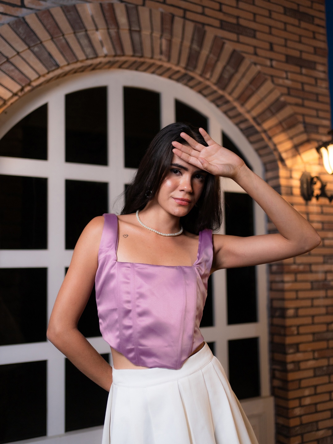 

Stylecast X Hersheinbox Satin Corset Crop Top, Purple