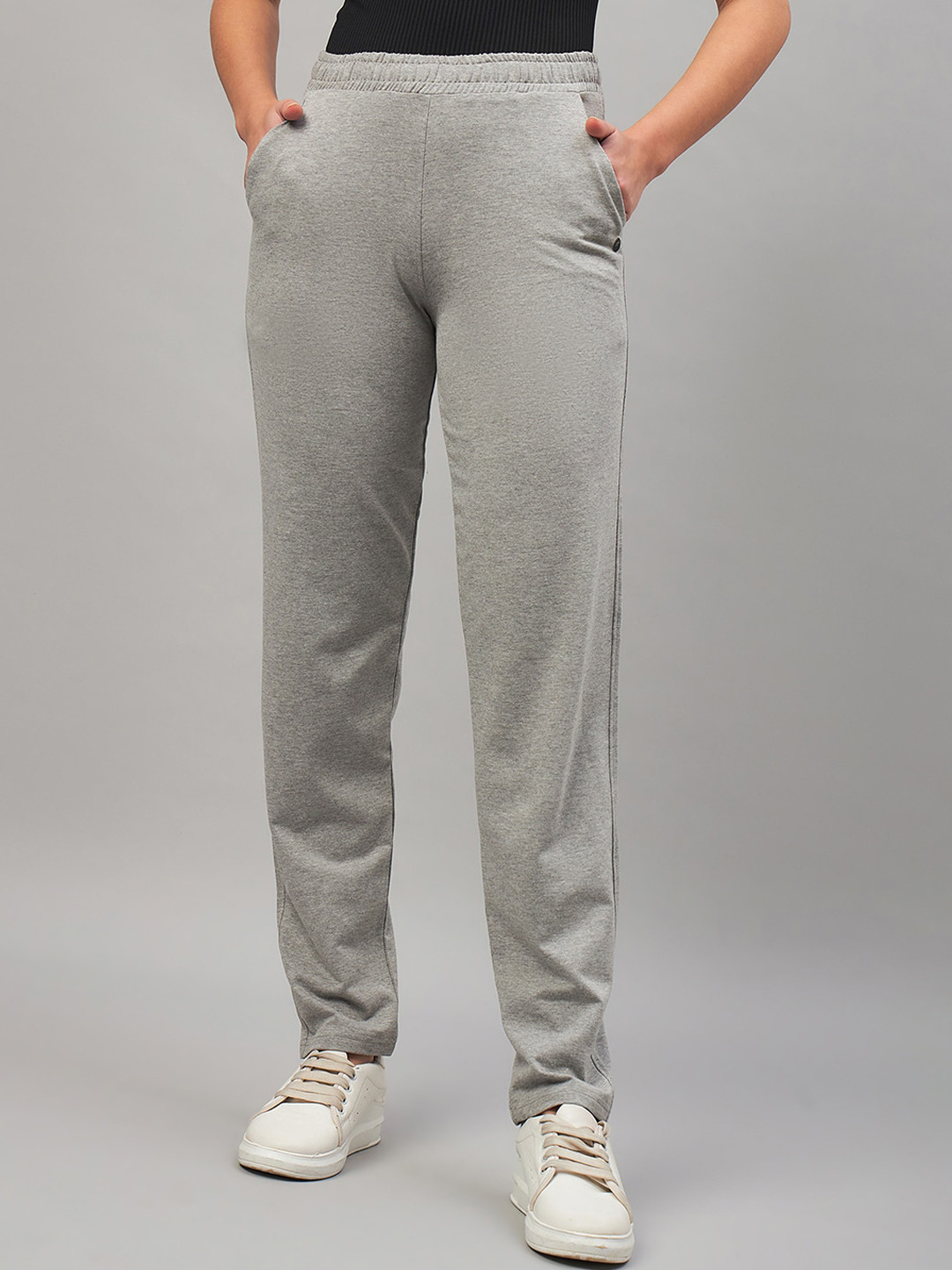 

FEMEA Women Mid-Rise Track Pants, Grey