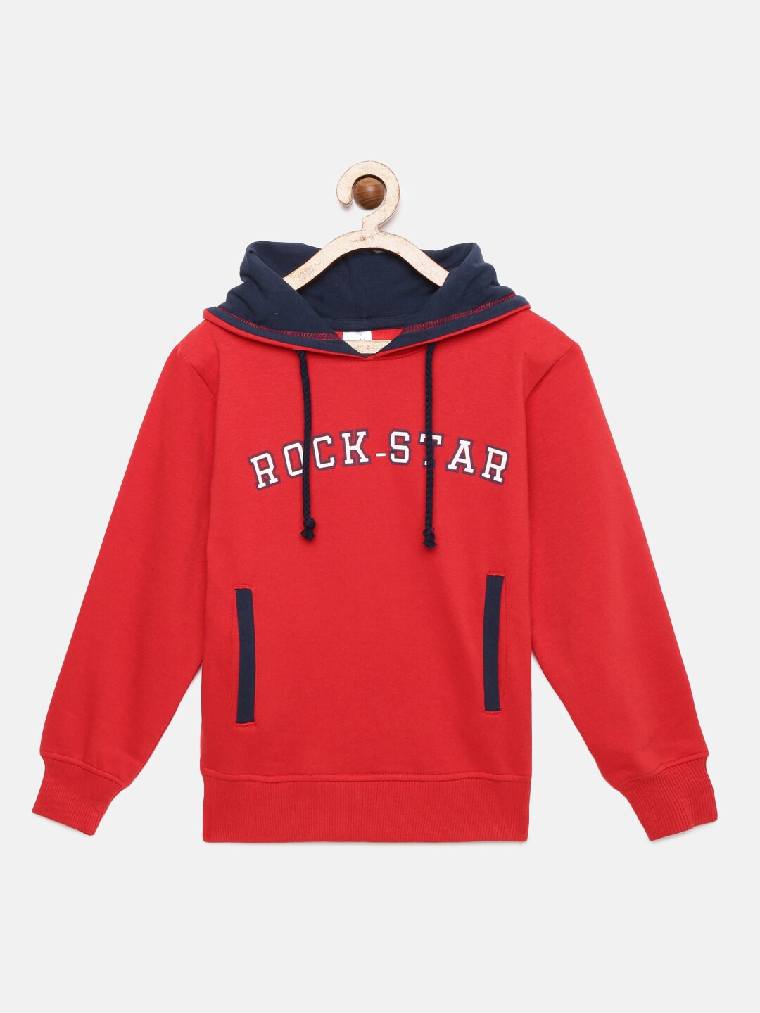 

mackly Boys Printed Hooded Pullover, Red