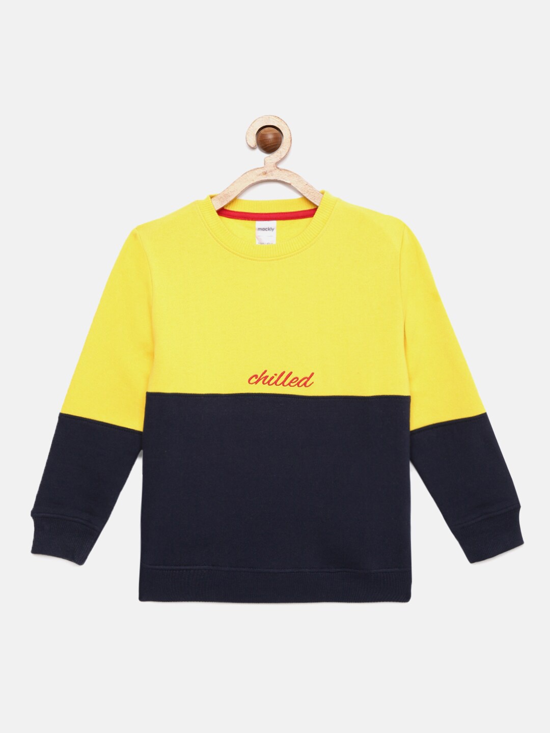 

mackly Boys Colourblocked Round Neck Sweatshirt, Yellow