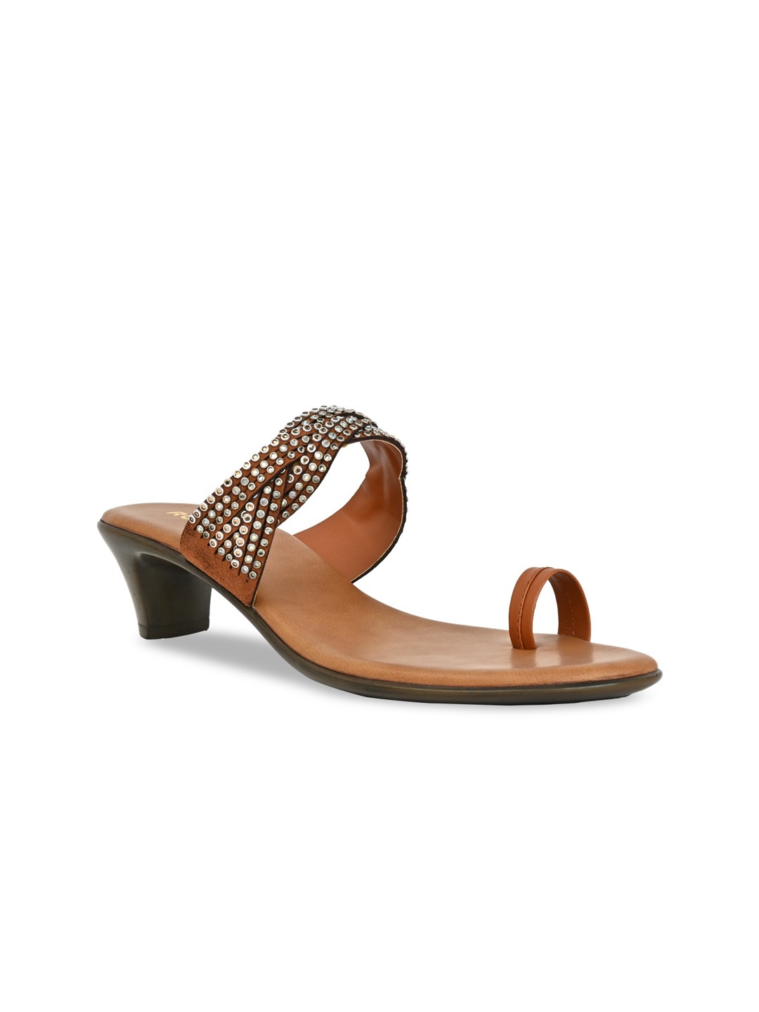 

Rocia Embellished One Toe Block Heels, Tan