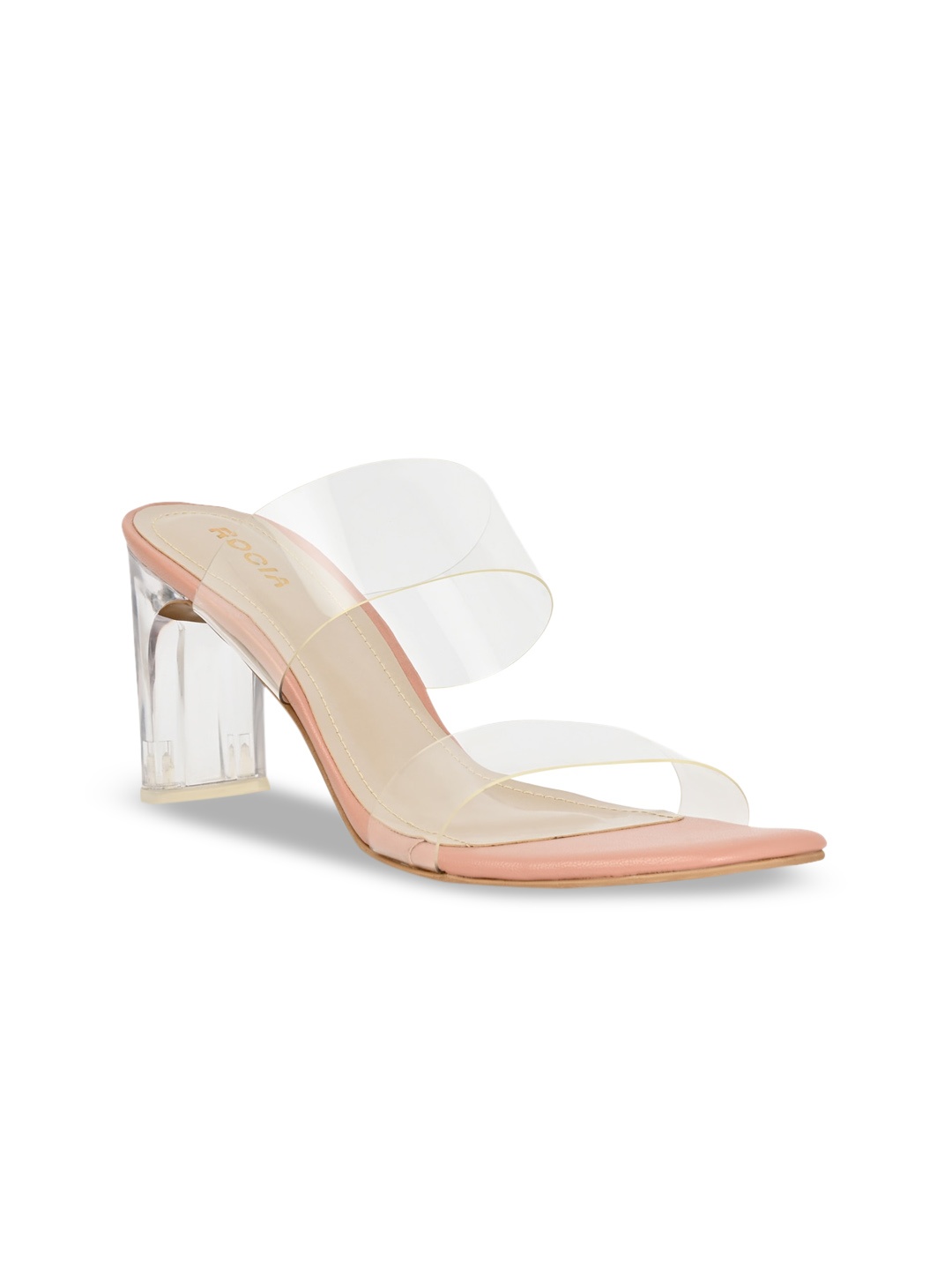 

Rocia Open Toe Block Heels, Nude