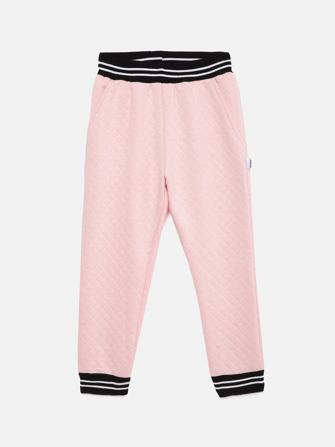 

mackly Girls Winter 2021 Mid-Rise Textured Joggers, Pink