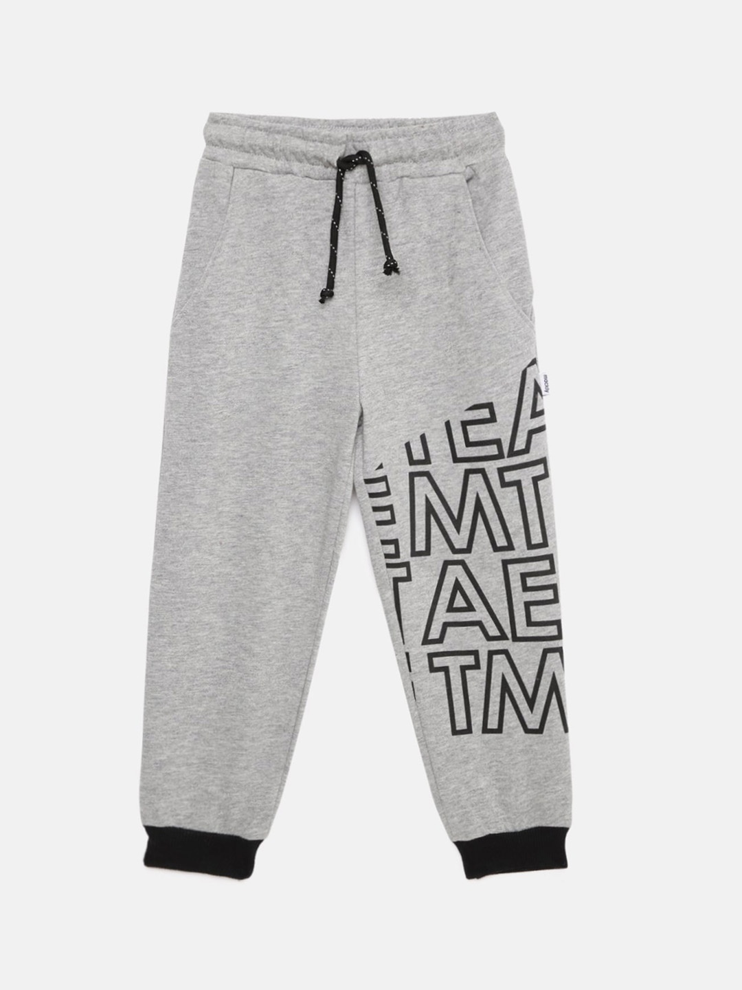 

mackly Boys Typographic Printed Joggers, Grey melange
