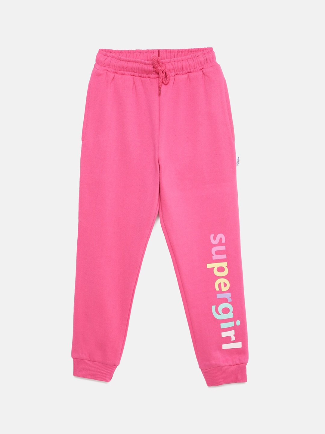 

mackly Girls Typography Printed Mid Rise Joggers, Pink