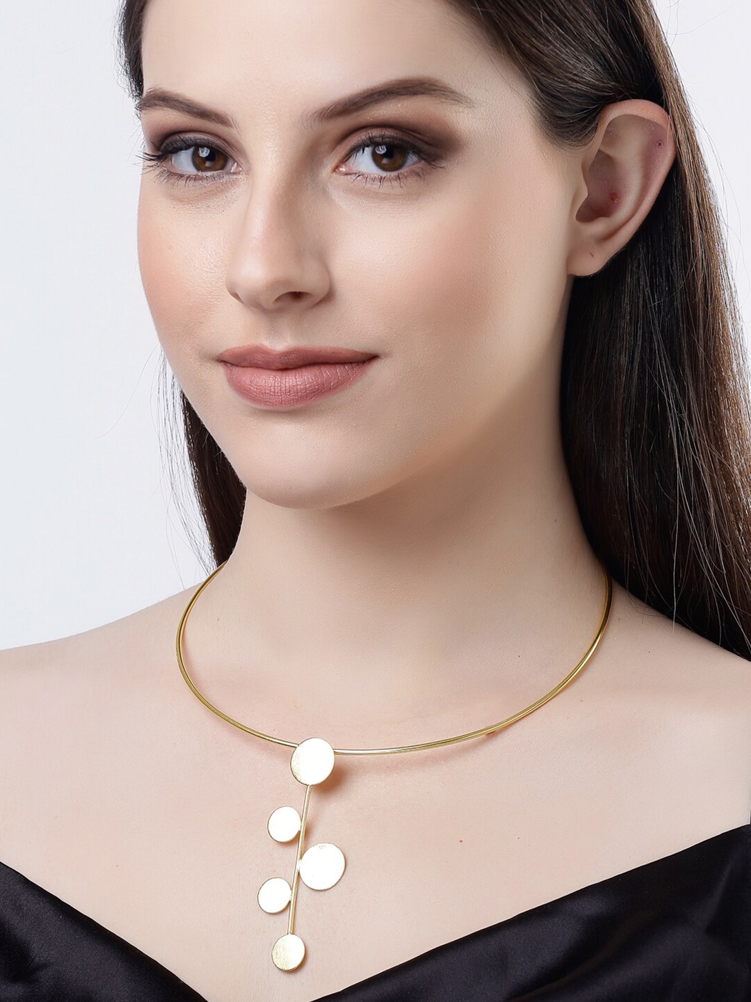 

NVR Women Gold-plated Circular Choker Necklace