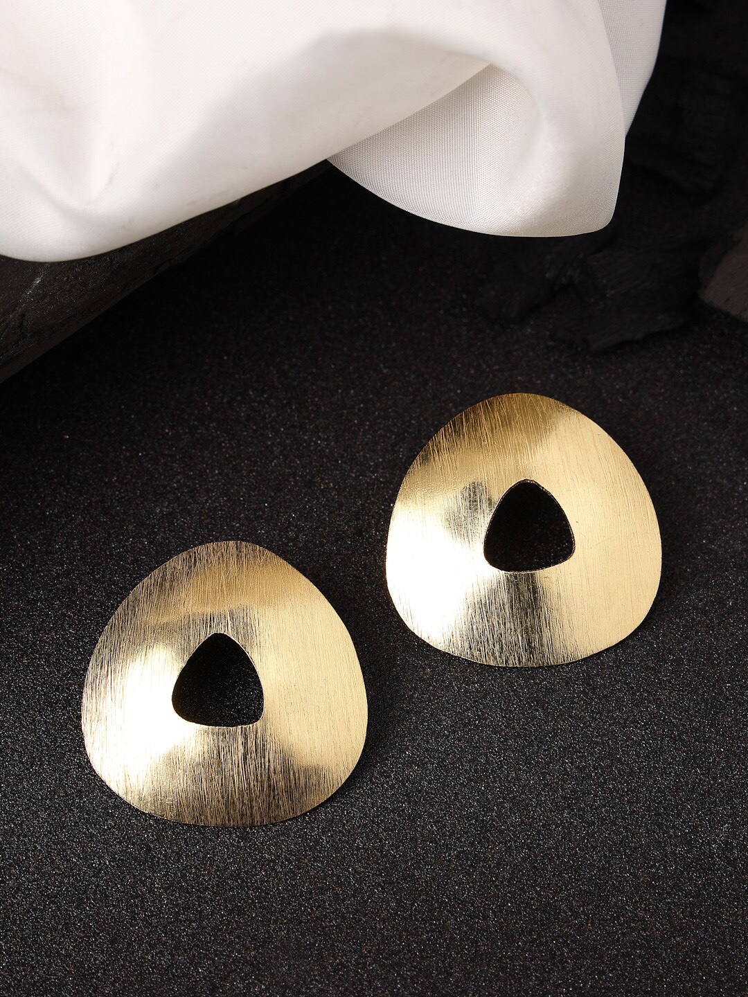 

NVR Gold-Plated Contemporary Studs Earrings