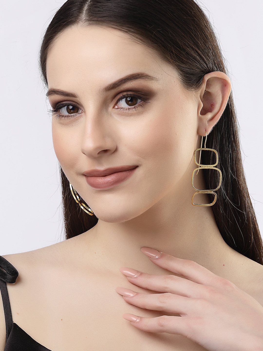 

NVR Gold-Plated Square Drop Earrings