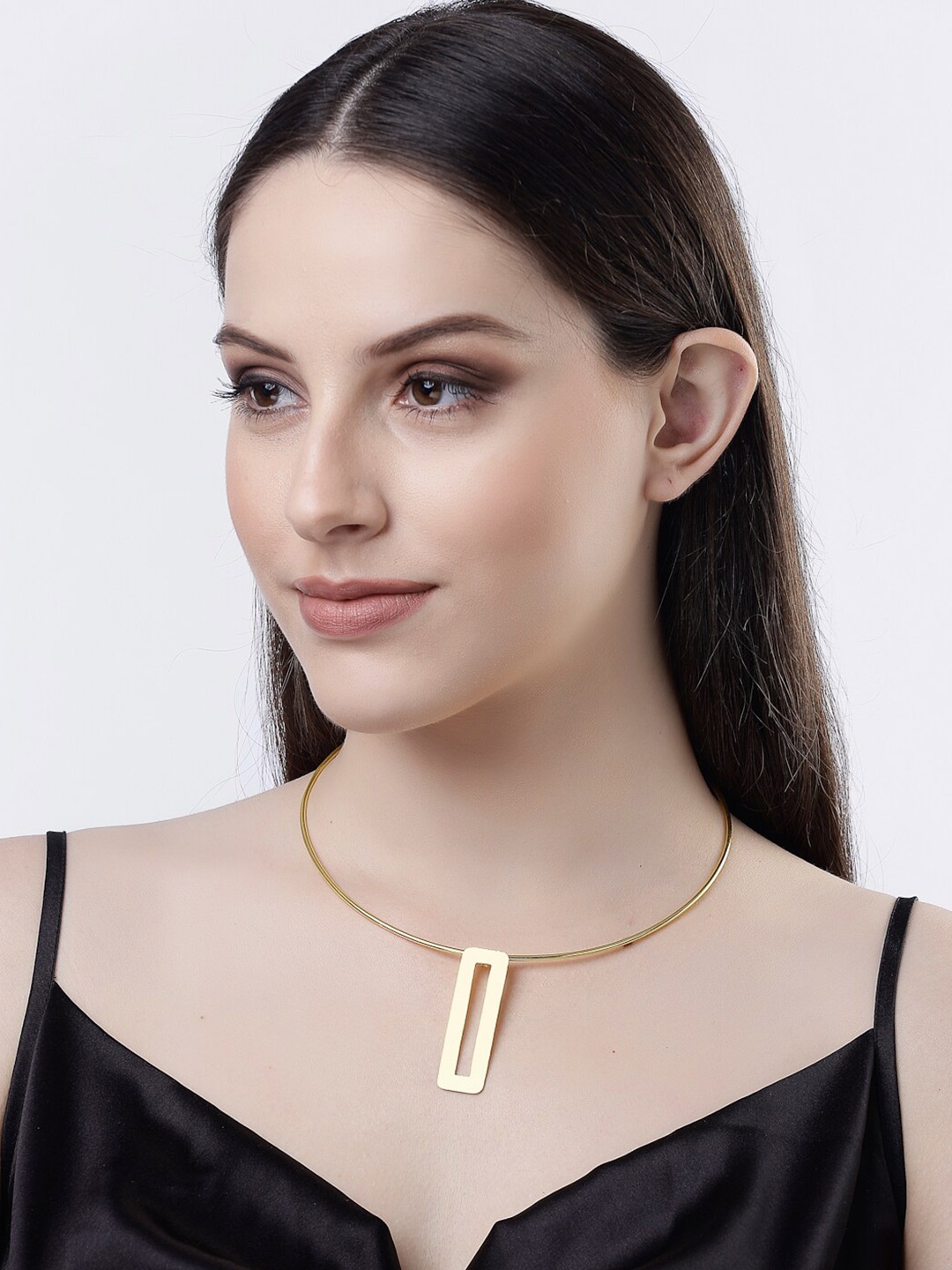 

NVR Women Gold-Plated Circular Choker Necklace