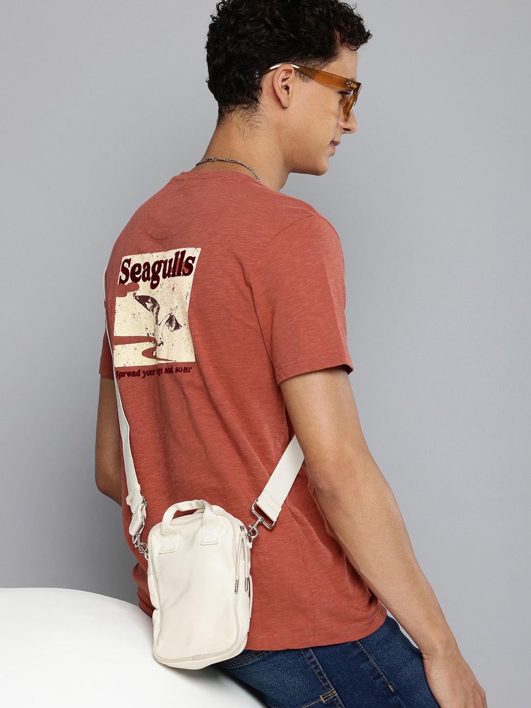 

Aeropostale Graphic Printed Pure Cotton T-shirt, Rust